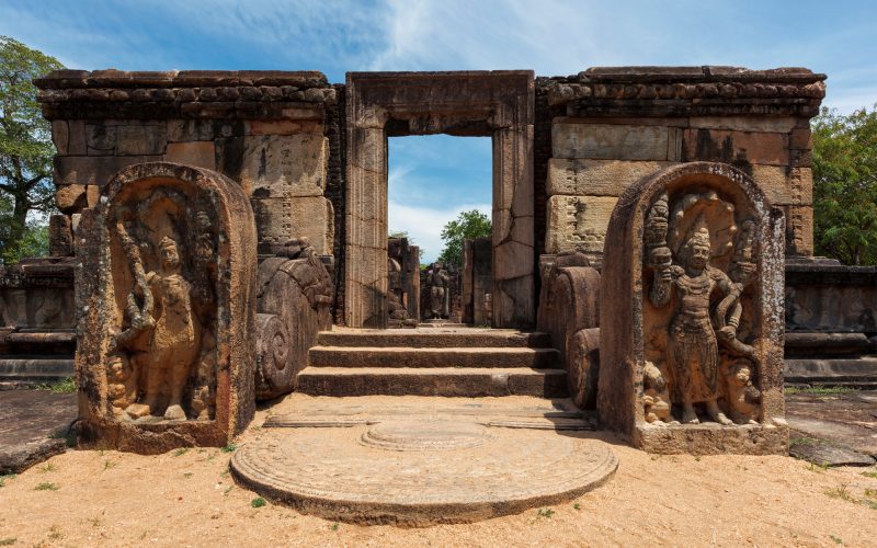 Ruins in Quadrangle group in ancient city Pollonaruwa, Sri Lanka